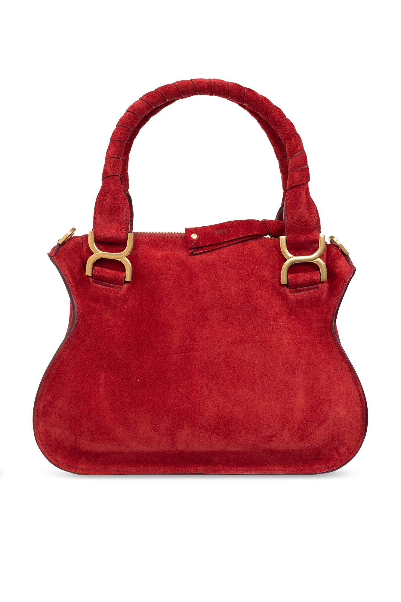 Red suede shoulder online bag